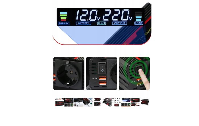 Інвертор перетворювач напруги 12v 220v 300 W / 4 000 W